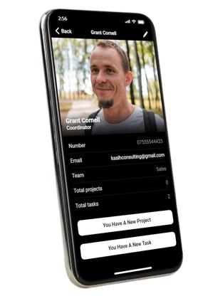 Team member screen left