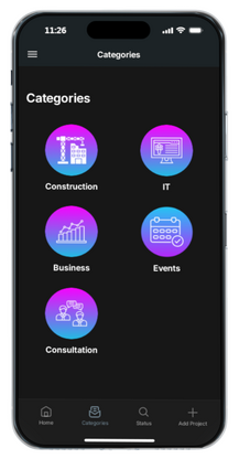 Project category screen middle