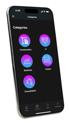 Project categories screen left