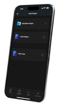 Project category list screen right