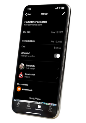 Task detail screen right