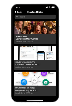 Completed project screen middle