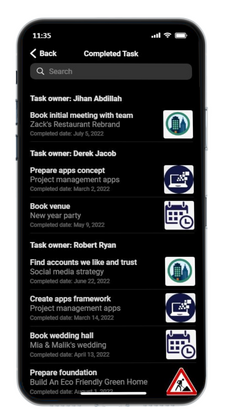 Completed tasks middle