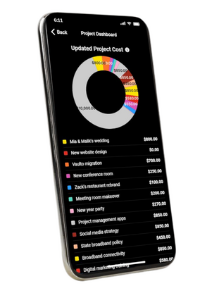 Updated project cost screen left