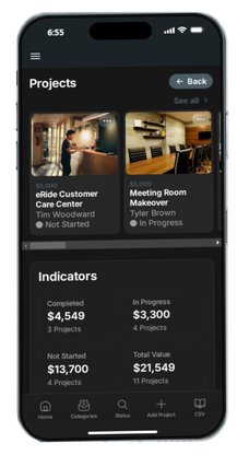 Current owner project screen middle