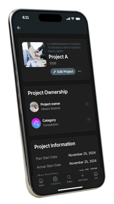 Project summary screen left